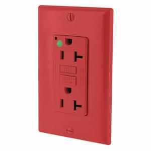 LEVITON GFNT2-HGR GFI Receptacle, Decorator Duplex, 5-20R, 20 A, 125 VAC, Red, 2 Poles, Screw Terminals | CR9HPB 792UF7