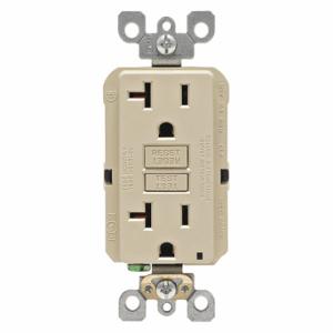 LEVITON GFNT2-I GFI Receptacle, Decorator Duplex, 5-20R, 20 A, 125 VAC, Ivory, 2 Poles, Screw Terminals | CR9HNT 792UG0