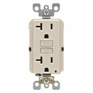 LEVITON GFNT2-T GFI Receptacle, Decorator Duplex, 5-20R, 20 A, 125 VAC, Light Almond, 2 Poles | CR9HNV 792UG2