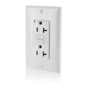 LEVITON GFNT2-W GFI Receptacle, Decorator Duplex, 5-20R, 20 A, 125 VAC, White, 2 Poles, Screw Terminals | CR9HPE 792UG3