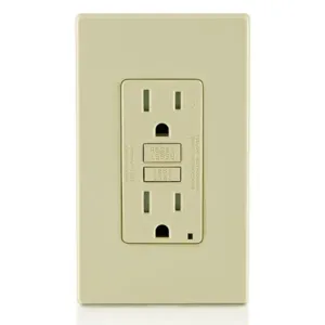 LEVITON GFTR1-I GFI Receptacle, Decorator Duplex, 5-15R, 15 A, 125 VAC, Ivory, 2 Poles, Screw Terminals | CR9JBR 792UH5