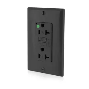 LEVITON GFTR2-HGE GFI Receptacle, Decorator Duplex, 5-20R, 20 A, 125 VAC, Black, 2 Poles, Screw Terminals | CR9HNC 792UJ2