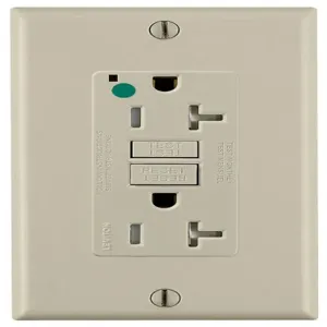 LEVITON GFTR2-HGI GFI Receptacle, Decorator Duplex, 5-20R, 20 A, 125 VAC, Ivory, 2 Poles, Screw Terminals | CR9HNR 792UJ4