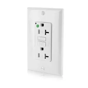 LEVITON GFTR2-HGW GFI Receptacle, Decorator Duplex, 5-20R, 20 A, 125 VAC, White, 2 Poles, Screw Terminals | CR9HPF 792UJ7