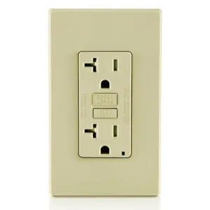 LEVITON GFTR2-I GFI Receptacle, Decorator Duplex, 5-20R, 20 A, 125 VAC, Ivory, 2 Poles, Screw Terminals | CR9HNN 792UJ8