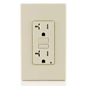 LEVITON GFTR2-T GFI Receptacle, Decorator Duplex, 5-20R, 20 A, 125 VAC, Light Almond, 2 Poles | CR9JBW 792UJ9