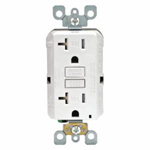 LEVITON GFTR2-W GFI Receptacle, Decorator Duplex, 5-20R, 20 A, 125 VAC, White, 2 Poles, Screw Terminals | CR9HPJ 792UK0