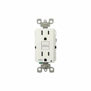 LEVITON GFWR1-W GFI Receptacle, Decorator Duplex, 5-15R, 15 A, 125 VAC, White, 2 Poles, Screw Terminals | CR9HMQ 792UK2