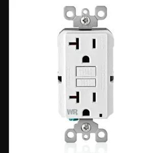 LEVITON GFWR2-W GFI Receptacle, Decorator Duplex, 5-20R, 20 A, 125 VAC, White, 2 Poles, Screw Terminals | CR9HPH 792UK4