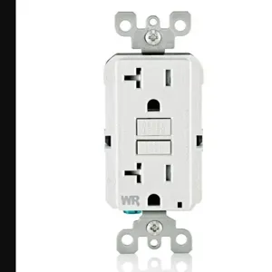 LEVITON GFWT2-W GFI Receptacle, Decorator Duplex, 5-20R, 20 A, 125 VAC, White, 2 Poles, Screw Terminals | CR9HPG 792UK8