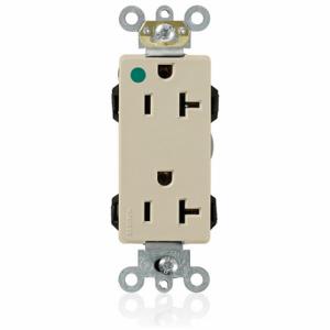 LEVITON M1636-HGI Receptacle, Decorator Duplex, 5-20R, 20 A, 125V AC, Ivory, 2 Poles, Modular Wiring | CR9HRN 792UK9