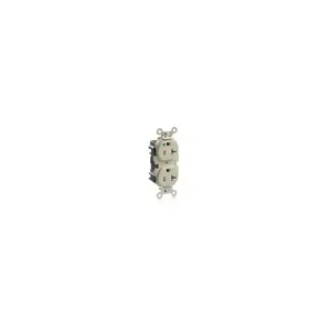 LEVITON M8300-I Receptacle, Duplex, 5-20R, 20 A, 125V AC, Ivory, 2 Poles, Modular Wiring, Hospital Grade | CR9HWL 792UL8