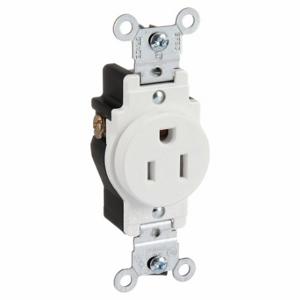 LEVITON T5015-W Steckdose, einzeln, 5-15R, 15 A, 125 V AC, weiß, 2 Pole, Schraubklemmen | CR9JAZ 792UP6