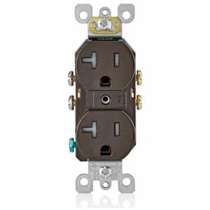 LEVITON T5820 Receptacle, Duplex, 5-20R, 20 A, 125V AC, Brown, 2 Poles, Screw Terminals | CR9HVV 792UR9