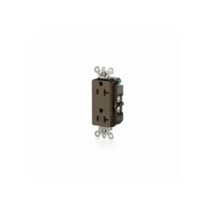 LEVITON TDR20 Receptacle, Decorator Duplex, 5-20R, 20 A, 125V AC, Brown, 2 Poles, Screw Terminals | CR9JAN 792UU8