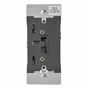 LEVITON TSL06-1LE Lighting Di mmer, CFL/Halogen/Incandescent/LED, 1-Pole/3-Way, 120V AC, Black | CR9HBR 791DX3