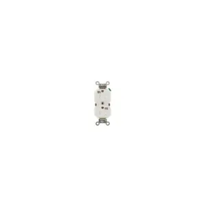 LEVITON TWR20-W Receptacle, Duplex, 5-20R, 20 A, 125V AC, White, 2 Poles, Screw Terminals, Screw Terminals | CR9HXZ 792UV6