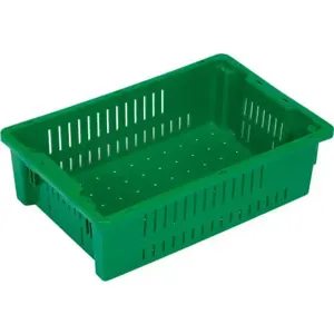 LEWISBINS AF2013-6 Green Stack and Nest Container, 500mm Length, 333mm Width, Green | CJ6UHP