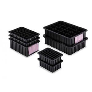 LEWISBINS DC2050-XL Black ESD-Safe Divider Box Container, 0.36 cu. ft. Volume, 5 Inch Height, Black | CJ6UKJ