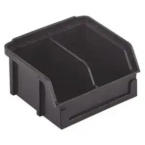 LEWISBINS PB22-XXL Black Molded-In Divider Container, 6.6 x 8.8 x 2.9 Inch Size, Black | CJ6UTY