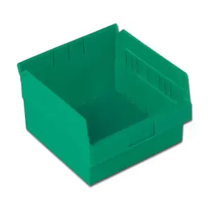 LEWISBINS SB1211-4 Green Shelf Bin, 4 Inch Height, Green, Carton of 12 | CJ6UUH