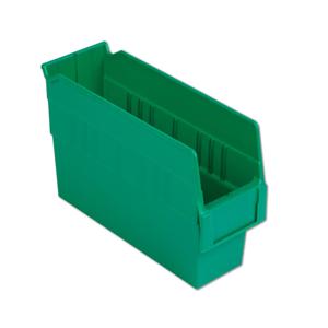LEWISBINS SB124-6 Green Shelf Bin, 6 Inch Height, Green, Carton of 16 | CJ6UVA