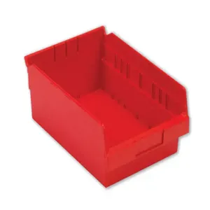 LEWISBINS SB128-4 Red Shelf Bin, 4 Inch Height, Red, Carton of 12 | CJ6UVP