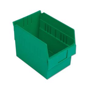LEWISBINS SB128-6 Green Shelf Bin, 6 Inch Height, Green, Carton of 8 | CJ6UVT