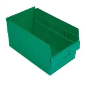 LEWISBINS SB1811-6 Green Shelf Bin, 6 Inch Height, Green, Carton of 8 | CJ6UWD