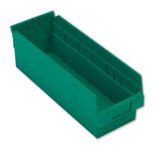LEWISBINS SB186-4 Green Shelf Bin, 4 Inch Height, Green, Carton of 12 | CJ6UWR