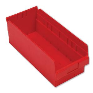 LEWISBINS SB188-4 Red Shelf Bin, 4 Inch Height, Red, Carton of 12 | CJ6UXB