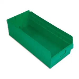 LEWISBINS SB2411-4 Green Shelf Bin, 4 Inch Height, Green, Carton of 6 | CJ6UXJ