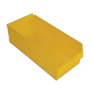 LEWISBINS SB2411-4 Yellow Shelf Bin, 4 Inch Height, Yellow, Carton of 6 | CJ6UXL