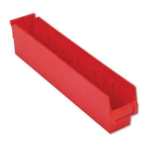 LEWISBINS SB244-4 Red Shelf Bin, 4 Inch Height, Red, Carton of 12 | CJ6UXP