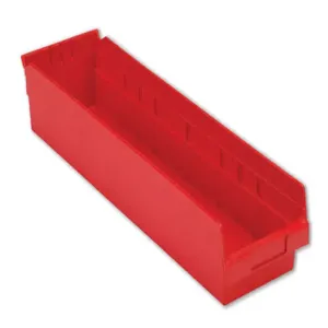 LEWISBINS SB246-4 Red Shelf Bin, 4 Inch Height, Red, Carton of 6 | CJ6UXU