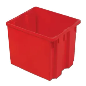 LEWISBINS SN2420-13 Red Stack and Nest Container, 2.7 cu. ft. Volume, 13 Inch Height, Red, Carton of 5 | CJ6UYD