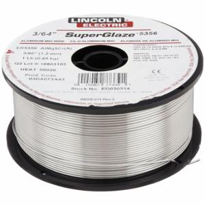 LINCOLN ELECTRIC ED030314 Mig Welding Wire, Aluminum, 3/64 Inch, 1 Lb, Superglaze 5356 | CR9LRQ 12C090