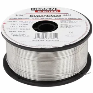 LINCOLN ELECTRIC ED030314 Mig Welding Wire, Aluminum, 3/64 Inch, 1 Lb, Superglaze 5356 | CR9LRQ 12C090