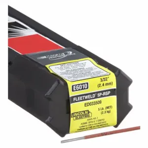 LINCOLN ELECTRIC ED033509 Stick Electrode, Carbon Steel, E6010, 3/32 Inch x 12 Inch, 20 lb, Fleetweld 5P | CR9MFE 12C134