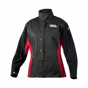 LINCOLN ELECTRIC K3114-M Welding Jacket, WomenS, Leather, Black, Button/Hook-And-Loop, M | CR9LPG 793RH8