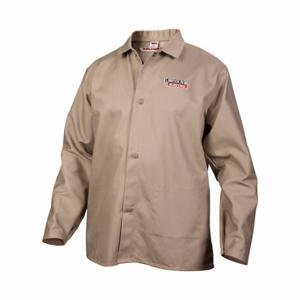 LINCOLN ELECTRIC K3317-M Welding Jacket, Mens, Cotton 9 oz, Khaki, Button, 1 Total Pockets, M, 30 Inch Length | CR9LPW 793RD2