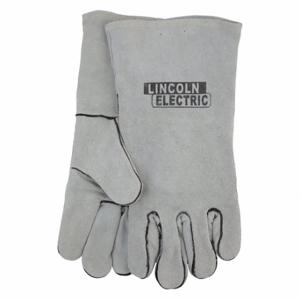 LINCOLN ELECTRIC KH641 Welding Gloves, Wing Thumb, Leather, L Glove Size, MIG/Stick, Gray, 1 PR | CR9MGY 49CE30