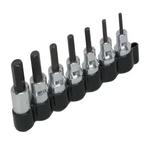 LISLE LS/13600 Hex Bit Set, 7 Pieces, 3/8 Inch Square Drive, Pack of 6 | CE7MTJ