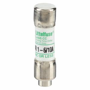 LITTELFUSE CCMR01.6 Fuse, Class CC, Time Delay, 1-6/10A, 250V DC, Cylindrical Body, Non-Indicating | CY3EAP