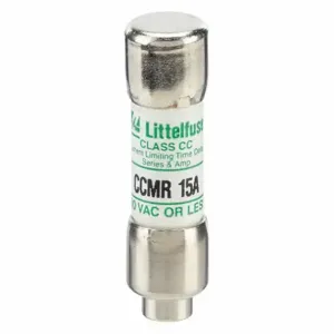 LITTELFUSE CCMR015 Fuse, Class CC, Time Delay, 15A, 500V DC, Cylindrical Body, Non-Indicating | CY3EAU