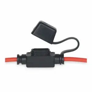 LITTELFUSE FHM2 In-Line Fuse Holder, 1 Pole, 25 to 30A, 32V DC, Wire Leads, Non-Indicating, Covered | CY3EBN