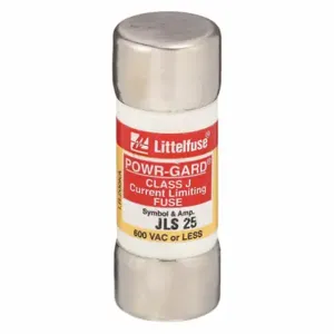 LITTELFUSE JLS025 Fuse, 25A, 600V AC, 2-1/4 Inch Length x 13/16 Inch Dia., Cylindrical Body | CY3ELT