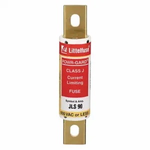 LITTELFUSE JLS090 Fuse, 90A, 600V AC, 4-5/8 Inch Length x 1-1/8 Inch Dia., Blade Body | CY3EMC