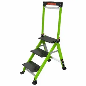 LITTLE GIANT 11933 Fiberglass Step Stool, 3 Steps, 26 Inch Top Step Height, 1 ft Bottom Width | CR9QKU 797FY3