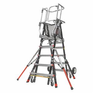 LITTLE GIANT 18509-243 Adjustable Safety Cage Platform Ladder, 5 to 9 ft. Ladder, 5 to 9 ft Platform | CJ3FNC 48WJ59